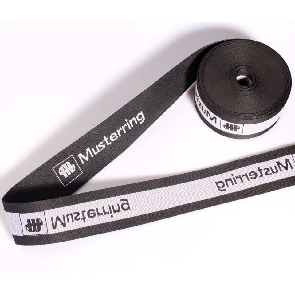 Double sided printed threaded jacquard woven tape