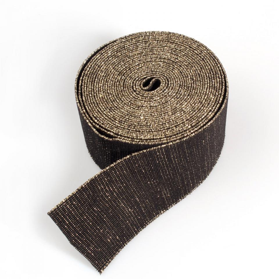 Elastic colored gold and silver silk with rubber roots