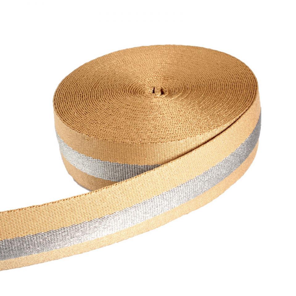 Elastic colored gold and silver silk with rubber roots