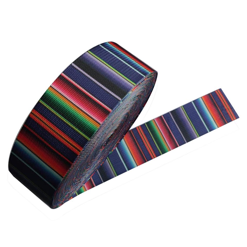 Polyester plain heat transfer gradient color woven belt