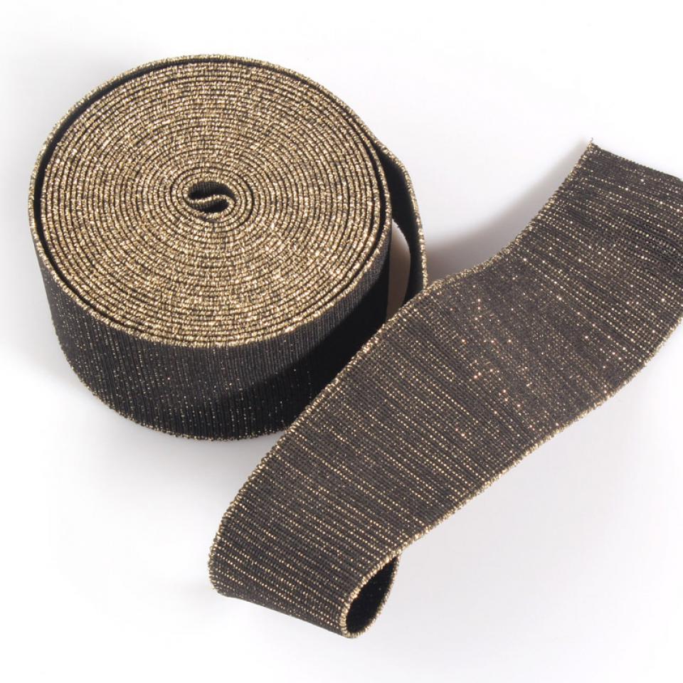 Reflective gold and silver wire elastic band