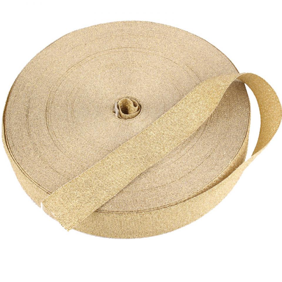 Reflective gold and silver wire elastic band