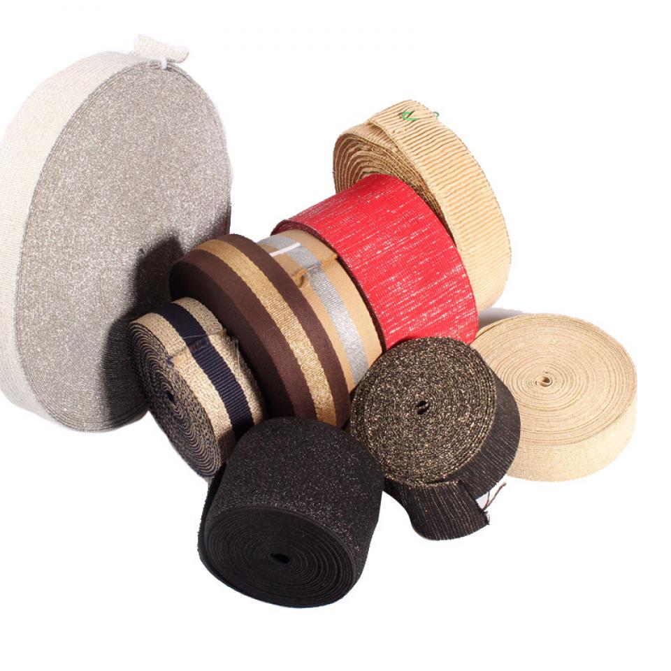 Reflective gold and silver wire elastic band