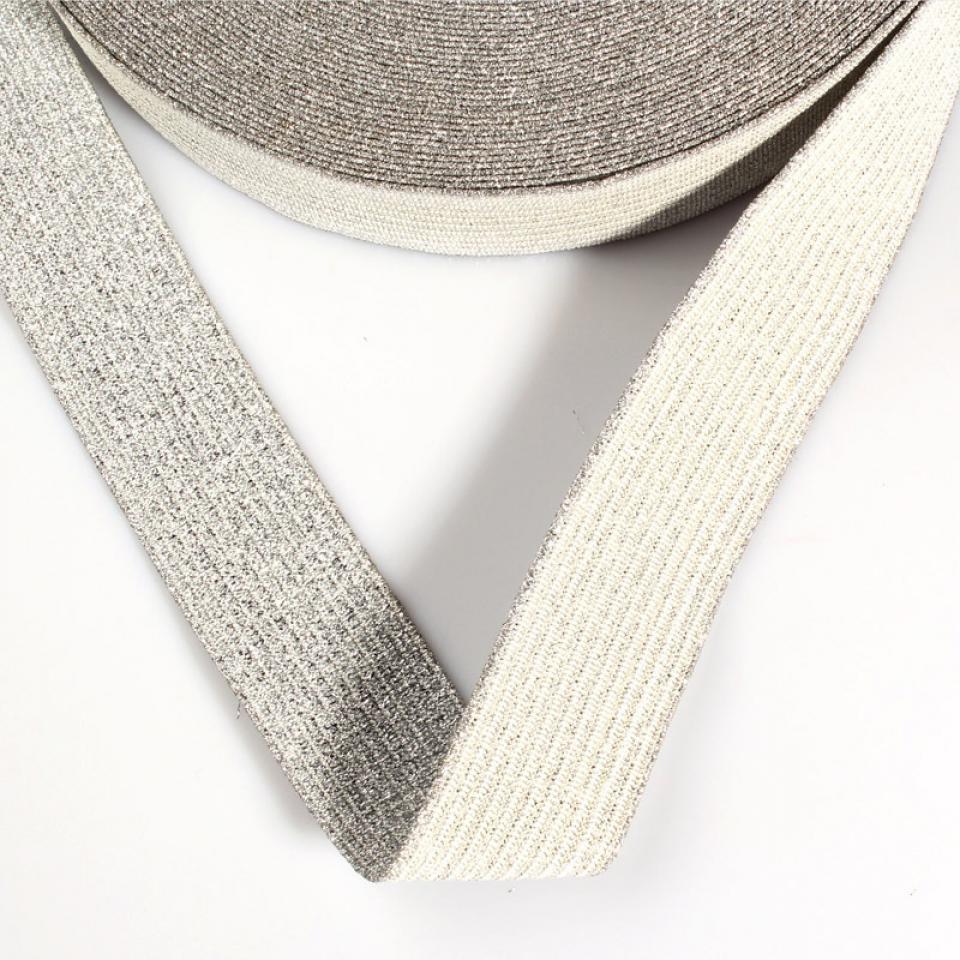 Reflective gold and silver wire elastic band