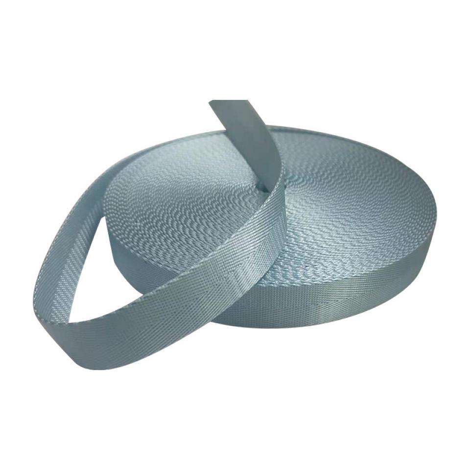 Recycled material herringbone woven tape, colored handheld strap