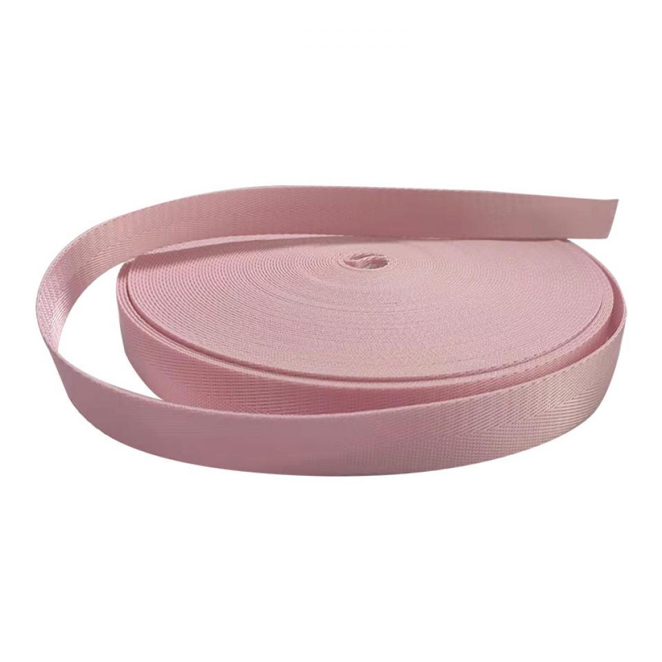 Recycled material herringbone woven tape, colored handheld strap