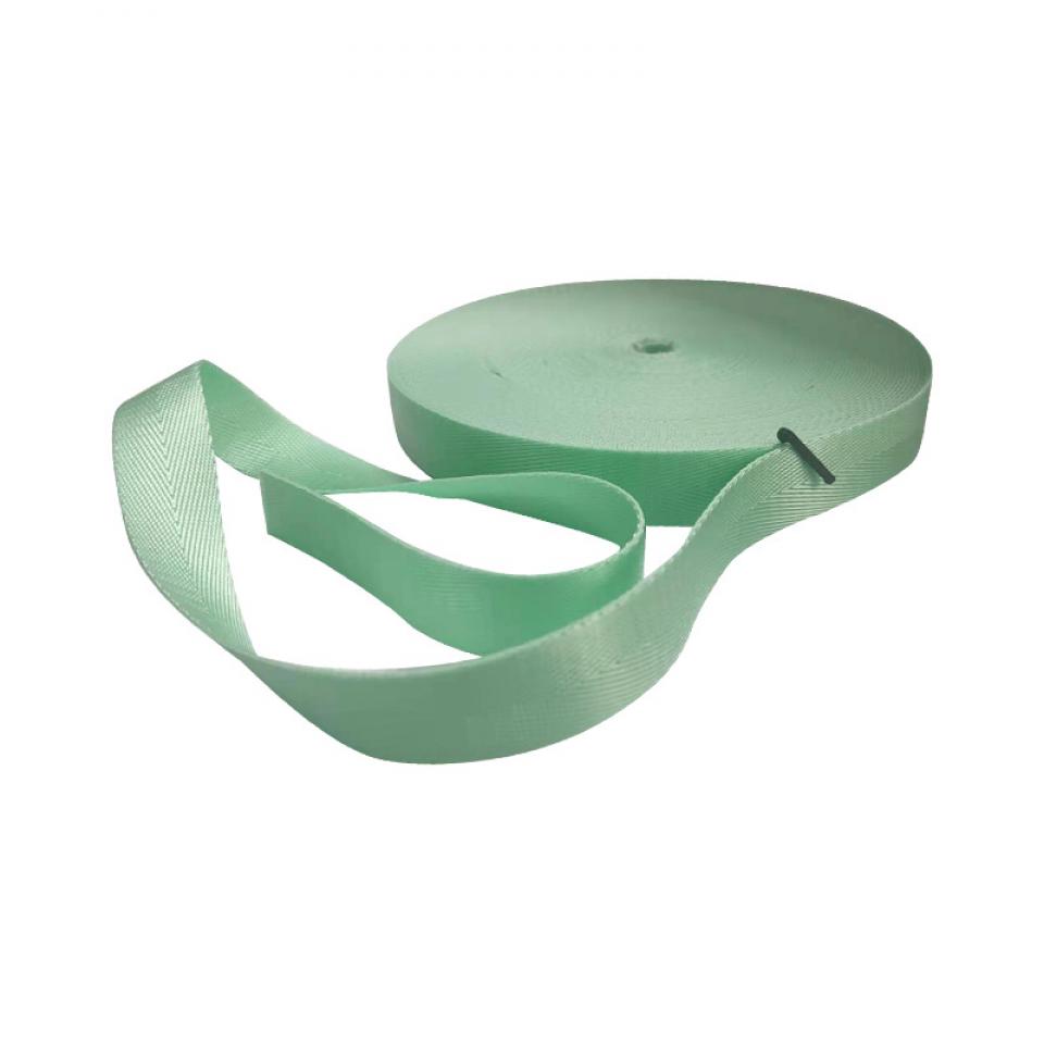 Recycled material herringbone woven tape, colored handheld strap